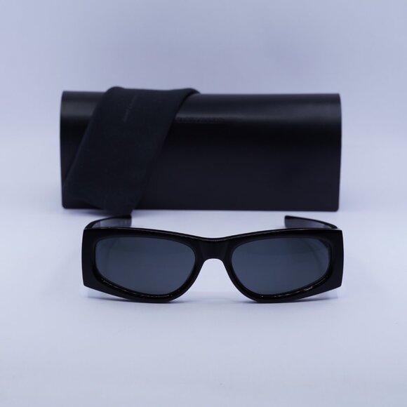 Saint Laurent SLM140 001 Sunglasses Black Rectangle Frame, Black Lenses - Picture 12 of 12